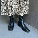 【BLACK FRIDAY 限定SALE】シューズ ブーツ ショートブーツ スクエアトゥ ヒール ソックスデザイン シンプル 靴 韓国ファッション 春 秋 冬 ...