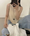 トップス ノースリーブ タンクトップ シアー サマーニット ニット 透け ラウンドネック 韓国ファッション 春 夏 夏服 夏トップス オフィスカジュアル ストリート シンプル レディース