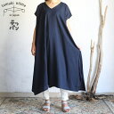 tamaki niime(タマキ ニイメ) 玉木新雌 テッパン fuwa-T long V navy cotton 100% FTL_BK / テッパンシリーズ フワT ロング Vネック ネイビー コットン100%