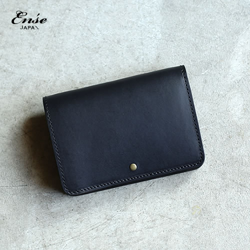 Ense（アンサ） Wallet / 二つ折り財布ヌメ革ウォレット ブラック 送料無料