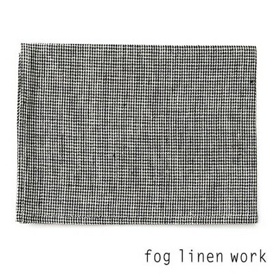 【3点までネコポス可】fog linen work(フォグリネンワーク)リネンキッチンクロス black check Hound's Tooth 白黒千鳥/ランチョンマット　キッチンタオル　LKC001-BKCHE