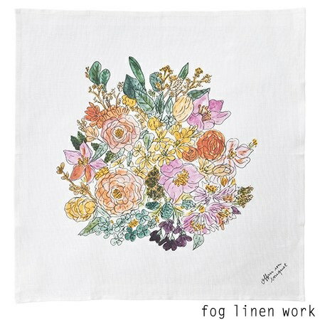 【4点までネコポス可】fog linen work(フォグリネンワーク)isabelle boinot イザベル ボワノ ハンカチ ブーケ ISABELLE BOINOT HANDKERCHIEF BOUQUET LIB125-FL2