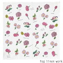 fog linen work(フォグリネンワーク)isabelle boinot イザベル ボワノ ハンカチ ピンクのお花 ISABELLE BOINOT HANDKERCHIEF PINK FLOWER　LIB125-FL4