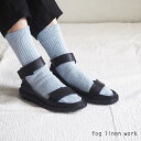fog linen work(フォグリネンワーク)リネンミドルゲージリブソックス ブルーパール 靴下 女性用 / LINEN RIB SOCKS MIDDLE ...