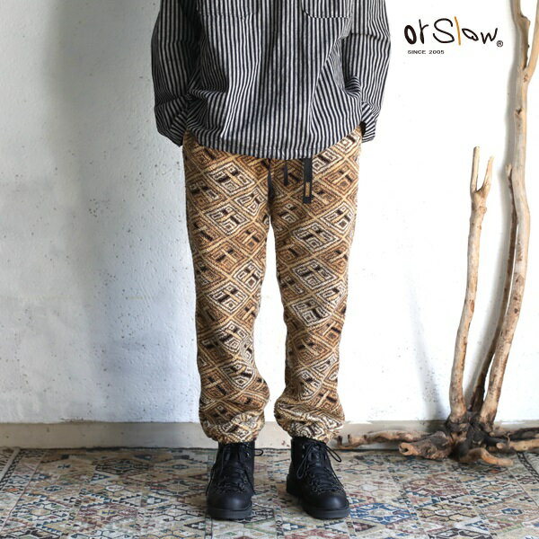 AFRICAN PATTERN BOA FLEECE PANTS (UNISEX) オアスロウ アフリカンパターンボアフリースパンツ