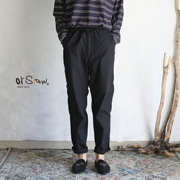 NEW YORKER PANTS TYPEWRITER CLOTH Blackオアスロウ ニューヨーカーパンツ タイプライタークロス ブラック 