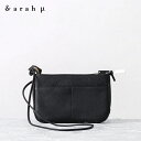 Sarah μ(サラミュー)【送料無料】Leather pochette black / レザーポシェットブラック撥水レザーバッグ