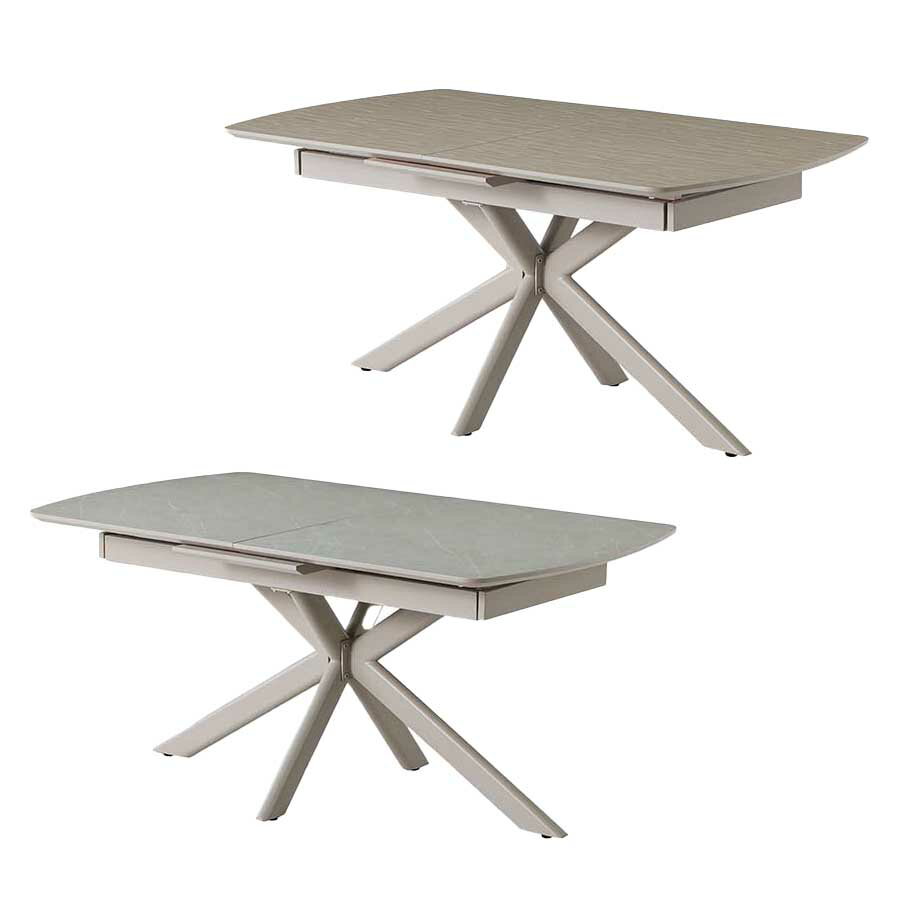 【12/1限定 クーポン配布中1日23:59まで】ダイニングテーブル ダイニング リビング おしゃれ かわいい かっこいい グレー ナチュラル コンクリート ホワイト 伸縮式 W160(200)