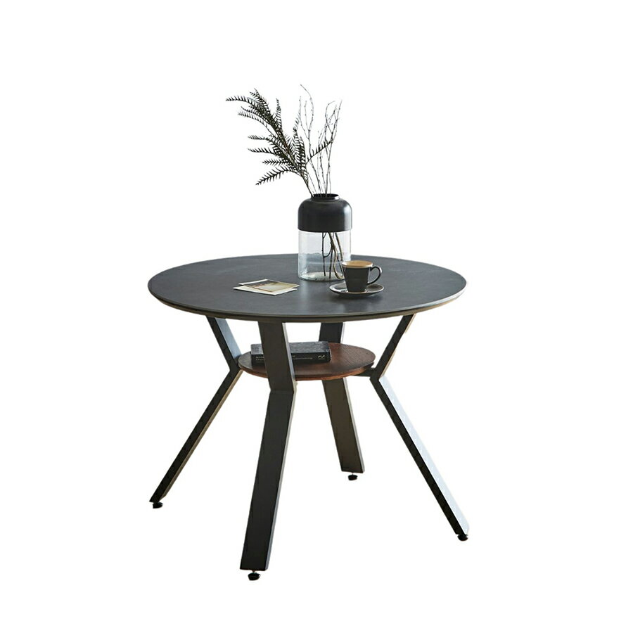 【12/1限定 クーポン配布中1日23:59まで】テーブル おしゃれ カフェテーブル シンプル コンパクト 高級感 モダン セラミック セラミックテーブル 食卓 幅90cm 奥行90cm 高さ70cm ラウンドテーブル グレー スタイリッシュ リビング キズに強い 耐摩擦 丸形 石目調