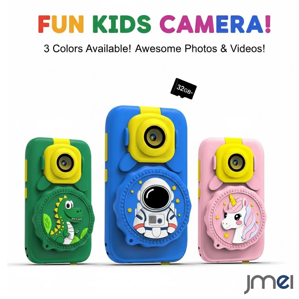 キッズカメラ 簡単操作 顕微鏡カメラ キッズスマホ 2.8インチ 写真 録画 32GBカード付 英語学習 懐中電..