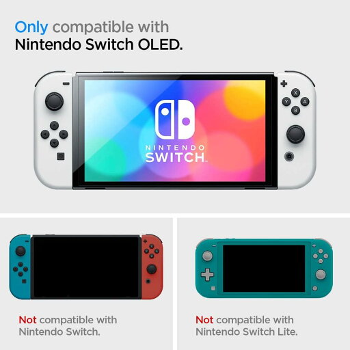 Nintendo Switch 有機ELモデル ケース ドッグ対応 シン・フィット シュピゲン Nintendo Switch OLED 耐衝撃 スタンド保護 キズ防止 ニンテンドースイッチ OLED カバー 薄型 着脱簡単 耐衝撃 衝撃吸収 滑り止め
