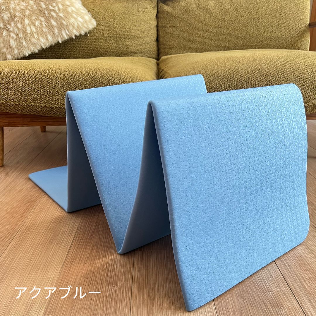 YogaIrie アイリー ヨガマット 折りたたみ 折り畳み ケース付き 大きめ 厚め 人気 幅広 6mm 183×80cm TPE 折畳み おしゃれ 持ち運び 軽量 収納ケース付き トレーニングマット 大判 かわいい ダイエット 体幹トレーニング 滑り止め 厚手 ピラティス 筋トレ