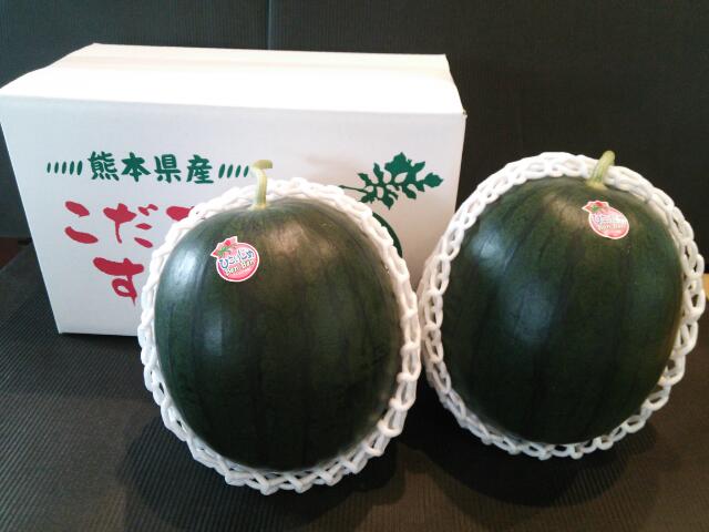 送料無料 父の日 熊本 植木スイカ 黒小玉すいか「ひとりじめBONBON」2Lサイズ2玉入り（2.0kg以上×2玉）のサムネイル