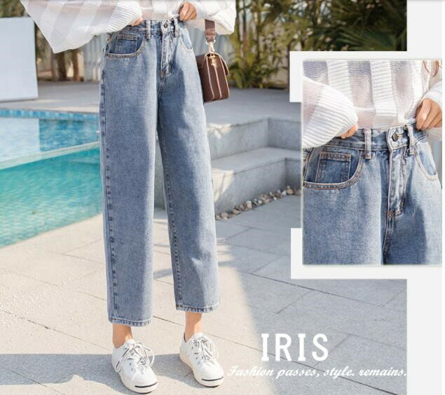 \P10倍確定★5月30日限定/ 送料無料デニムパンツ　ワイドパンツ　ロング丈　八分　九分　長ズボン　ゆるい　ハイウェスト　春秋秋　レディース　通学　通勤　カジュアル　着まわし　人気　シンプル　ホワイトのサムネイル