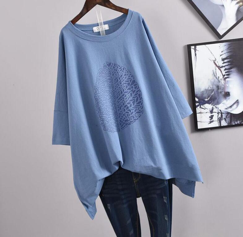 半袖Tシャツ レディース オーバー かわいいTシャツ ラウンドネック ゆったり 体型カバー 個性的 無地 柔らかい 快適 キレイ ファッション iris0926-10037046 イーリス サンプル画像3