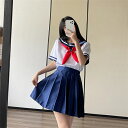 セーラー服 コスチューム 飾り付き リボン スカート トップス ショートスカート 半袖 文化祭 学園祭 コスプレ衣装 アニメ 可愛い 大人 シンプル おしゃれ ネイビー 学生服 少女風 きれい 蝶結び 膝上丈 オーバーサイズ 大きいサイズ XS/S/M/L/XL/XXL