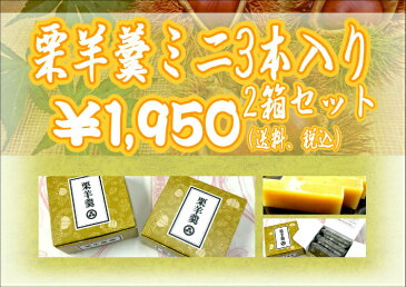 【送料込み】　小布施栗羊羹ミニ3本入り 濃厚で上品な栗の味わい。40g×3本入、1本手のひらサイズ高級な栗羊羹をおためしください！