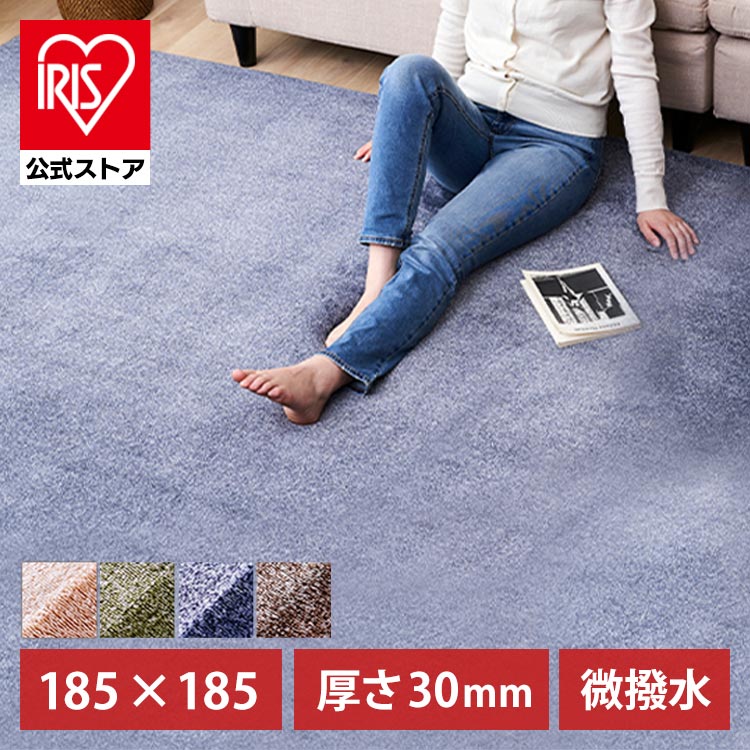 【公式】ラグ 厚手 おしゃれ 北欧 マット カーペット 2畳 じゅうたん クッション 185×185 低反発 滑り止め付き ホットカーペット はっ水 遮音 アイリスオーヤマ ACRB-1818【JSS】のサムネイル