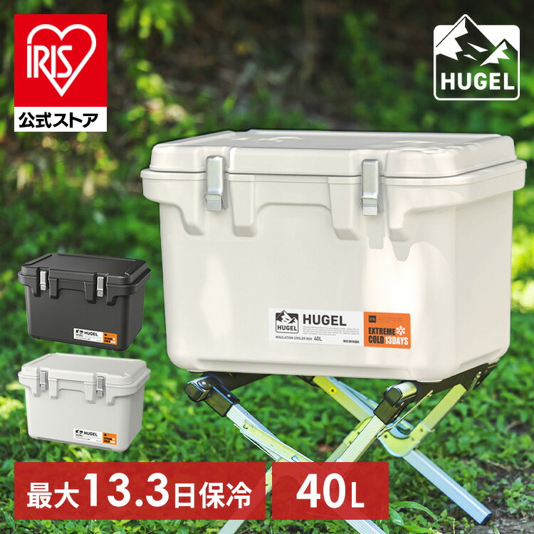 ＼今だけ！保冷剤付き／クーラーボックス 大型 釣り 最強 40L 大容量 BBQ スポーツ 海水浴 車中泊 花見 運動会 キャンプ アウトドア ハードクーラー HUGEL 真空断熱 VITC-40 レジャー アイリスオーヤマ 6面真空断熱パネル【iris_dl】【iris_dl06】