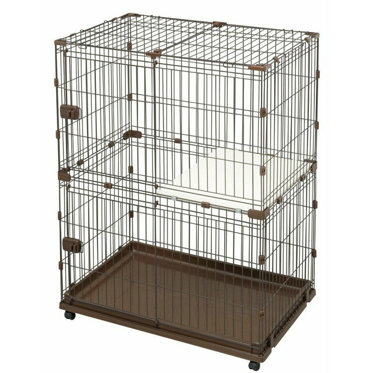 コンビネーションサークル 猫用 2段セット P-CS-932 ブラウン アイリスオーヤマ キャットケージ ペットゲージ