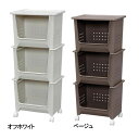 【公式】収納ボックス 3段 キッチン収納 ランドリー収納 アイリスオーヤマ キャスター付き スタックバスケット SB-003 白 積み重ね バスケット 収納 衣...