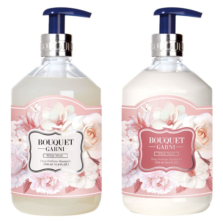 韓国ヘアケア 香り長持ち ブーケガルニ Bouquet Garni シャンプー+トリートメント ホワイトムスクの香り 各500ml シャンプートリートメントセッ...