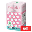 【6個セット】トイレットペーパー 日本製 香り付き ネピア ネピネピ トイレットロール 12ロール ダブル 桜 25m巻き 541356トイレットペーパー ネピネピ やわらかい パルプ 吸水 12ロール ダブル FSC 色 国産 ネピア