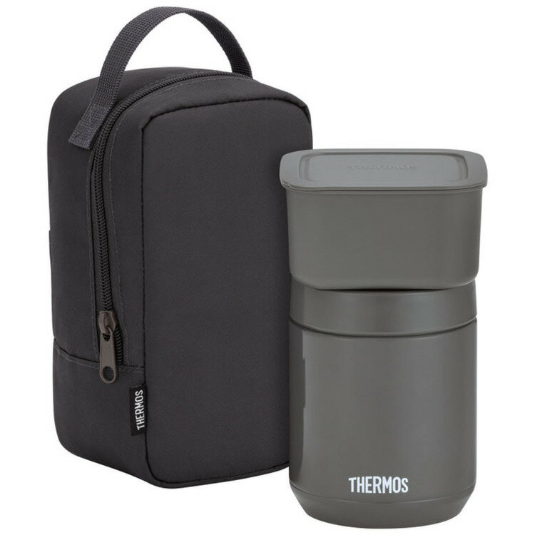 【12/1限定！1等最大100％ポイントバック】サーモス 400ml スープジャー 真空断熱スープランチセット ダークグレー JEE-800サーモス THERMOS スープジャー 保温 保温調理 オフィス 学校 ランチ お弁当 持ち運び その1