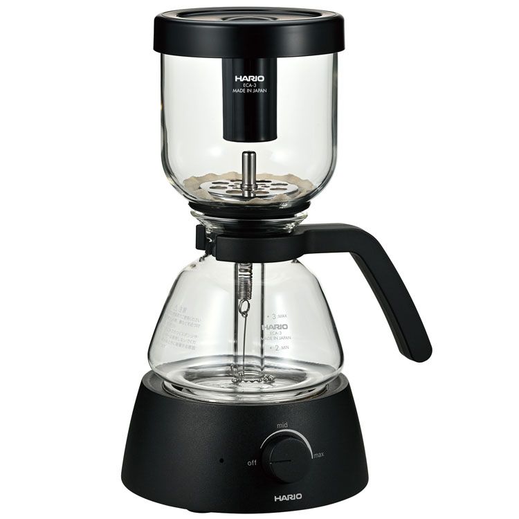 HARIO Electric_Coffee_Syphon コーヒーメーカー エレクトリックコーヒーサイフォン ECA-3-B電気サイフォン 電気式 ハリオ コンパクト 簡単 3杯用 火を使わない 火力調節のサムネイル