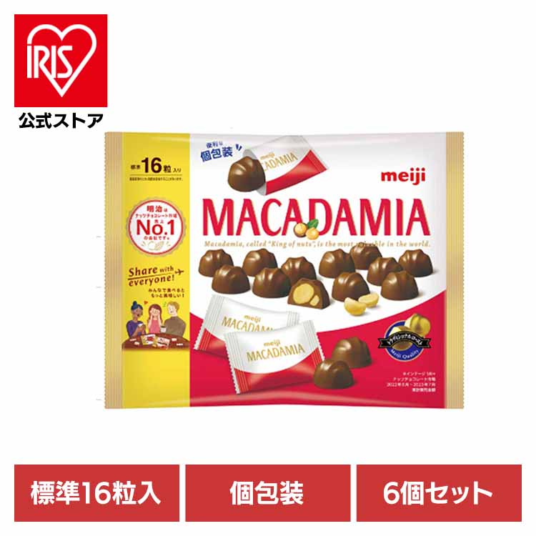 【6個】マカダミアチョコレート ビッグパック 16粒入 meiji お菓子 チョコ マカダミア ビッグ 大容量 個包装 トラディショナル 手軽 おやつ シェア 明治