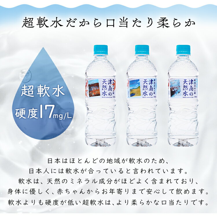 【24本】水 天然水 ミネラルウォーター 新潟名水の郷 津南の天然水 540ml 清涼飲料 新潟 津南 軟水 湧水 水の郷百選 ペットボトル まとめ買い ケース 【D】【代引き不可】【skh】 3