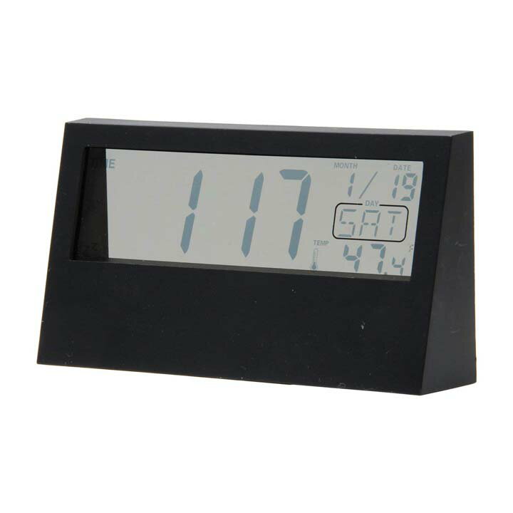 置時計 クリア デジタル 99063・99064置き時計 デジタル コンパクト おしゃれ オシャレ 見やすい 分かりやすい シンプル 四角 四角形 長方形 スクエア クロック 不二貿易 ブラック ホワイト