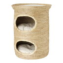 ニャンともちぐらにゃんション 送料無料 猫用 キャット ネコ ペットハウス キャットハウス 3段 い草 動物用 ペッツルート 【TC】