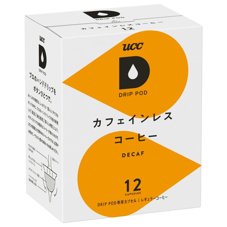 【20日限定抽選で100 Pバック！】ドリップポッド 専用カプセル カフェインレスコーヒー 12杯分 ドリップコーヒー ドリップポッド コーヒー カフェインレス DRIPPOD バリスタ ドルチェグスト コーヒーマシン コーヒーメーカー 上島珈琲 ユーシーシー UCC 【D】【B】