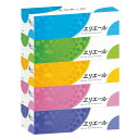 エリエール ティッシュ 180組×5箱 パルプ100% 大王製紙 ティッシュペーパー なめらか 柔軟剤 肌ざわり パルプ 風邪 花粉 日用品 ティシュー 大王製紙