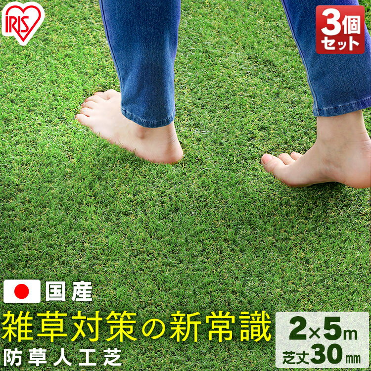 人工芝 2×5m アイリスオーヤマ リアル防草人工芝 RP-3025 送料無料 人工芝 人工芝マット 芝マット リアル人工芝 人工芝生 芝生 雑草対策 ロールタイプ 日本製 芝生ロール 芝ロール 園芸 ガーデニング 