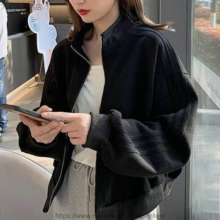 【送料無料】トップス スウェット レディース 前開き 長袖 ストリート ボーイフレンド シンプル カジュアル おしゃれ レトロ こなれ感 メンズライク マニッシュ ボーイッシュ スポーティー ルーズ ヴィンテージ クラシカル カレッジ風 グレー 黒 白 S M L XL 2XL 3XL(4)