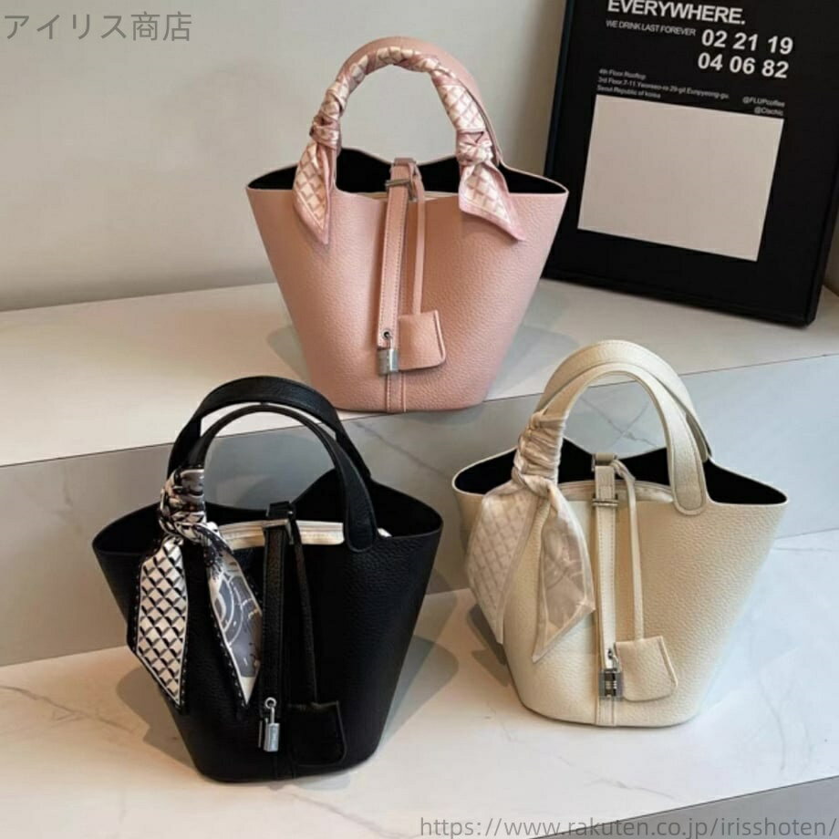 【送料無料】6色展開 ハンドバッグ bag PUレザー バッグ かばん カバン 鞄 オフホワイト ブラック ピンク ベージュ キャメル(4)