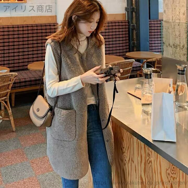 【送料無料】新作ルーズ ファー ベルベット ベスト チョッキ エコファーベスト ファーベスト レディース 大きいサイズ