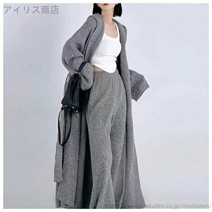 【送料無料】デザイン シック ニット カーディガン セーター ジャケット セットアップ レディース ニットスーツ 秋冬 韓国