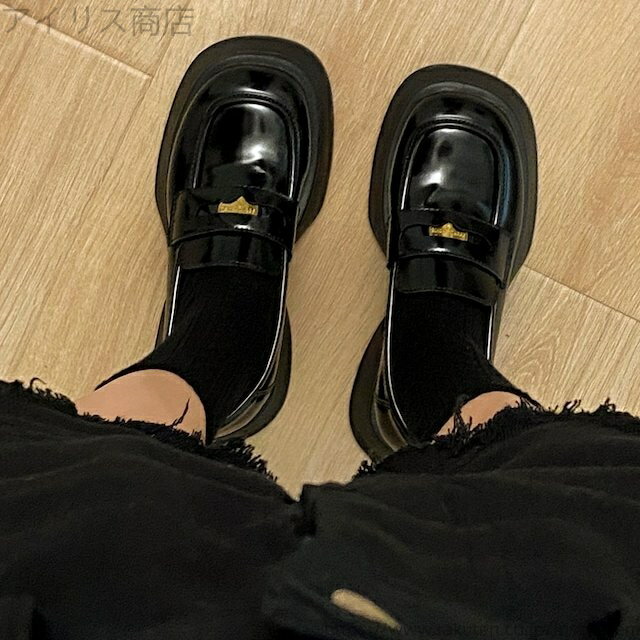 【送料無料】ローファー カジュアルコインローファー 厚底 ラウンドトゥ PU レトロ クラシカル オシャレ 大人可愛い ママコーデ ママファッション 韓国 オルチャンファッション 人気 トレンド 新作 20代 30代 40代 きれいめ かわいい おしゃれ シック カジュアル お出かけ