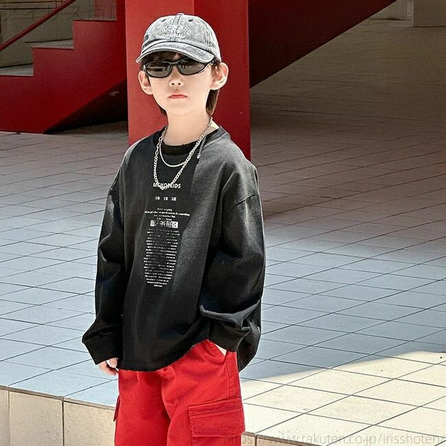 【送料無料】トップス キッズ トレーナー ジュニア 子供 春 秋 スウェットシャツ 韓国風 プリント クル..