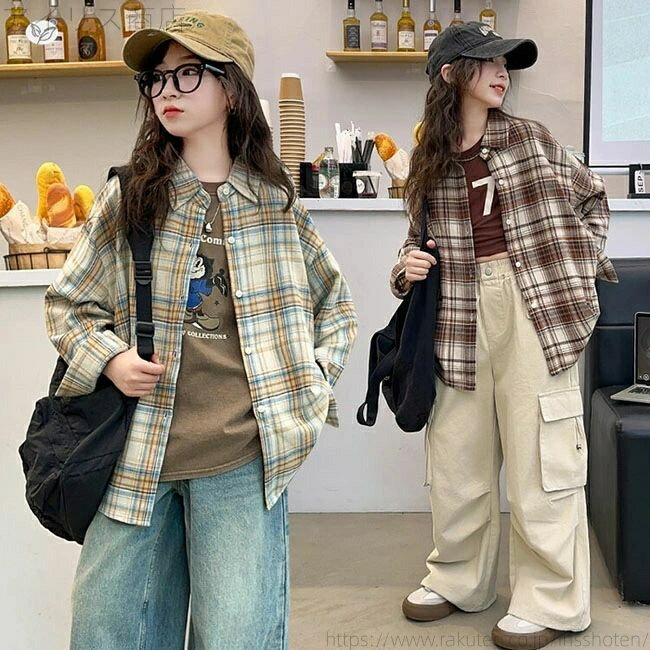 【送料無料】シャツ キッズ シャツジャケット タータンチェック シャツ アウター 長袖シャツ トップス ..