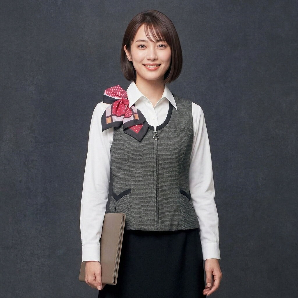 IRO-iro 楽天市場店のI12035 ベスト 事務 制服 企業制服 仕事 オフィス ユニフォーム 事務服 ol ベストスーツ 夏用　事務 制服 仕事 仕事服 オフィス ユニフォーム 事務服 ol ベストスーツ｜アングル3