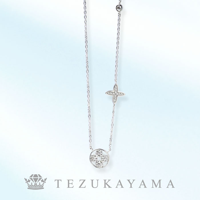 ネックレス レディース かわいい 花型 CZダイヤ(キュービックジルコニア) 定番 シルバー925 ジルコニア シンプル 紫陽花 プラチナ チェーン 金属アレル...