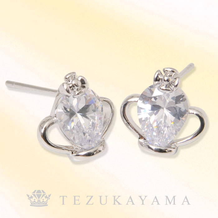 Rakuten - ピアス レディース シルバー ブランド CZダイヤ（キュービックジルコニア） シルバー925 大粒 クラウン 王冠 かわいい セット シンプル 定番 ジルコニア 金属アレルギー レディス プレゼント ギフト 【メール便送料無料】