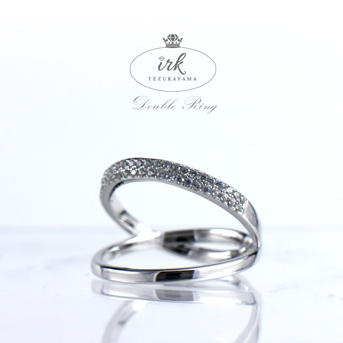 リング 指輪 二重 レディース シルバー プラチナ CZダイヤ(キュービックジルコニア) シルバー925 セット ブランド プラチナコーティング ジルコニア 金...