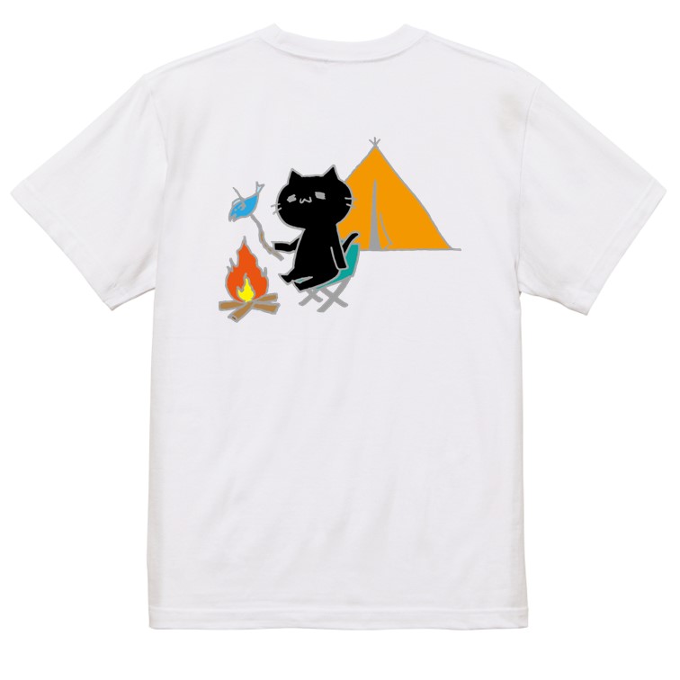 【長袖・ドライ有】 おもしろ趣味猫tシャツ 【キャンプ猫】 おもしろ tシャツ 選べる イラスト 動物 猫 ねこ cat にゃんこ ネタ 文字 ネコ かわいい ゆるキャラ キッズ 子供 大人 ギフト プレゼント 名言 ウケ狙い 誕生日 白猫 黒猫 部屋着 irodori-ic-10002647 彩りTシャツアイシー楽天市場店 サンプル画像3