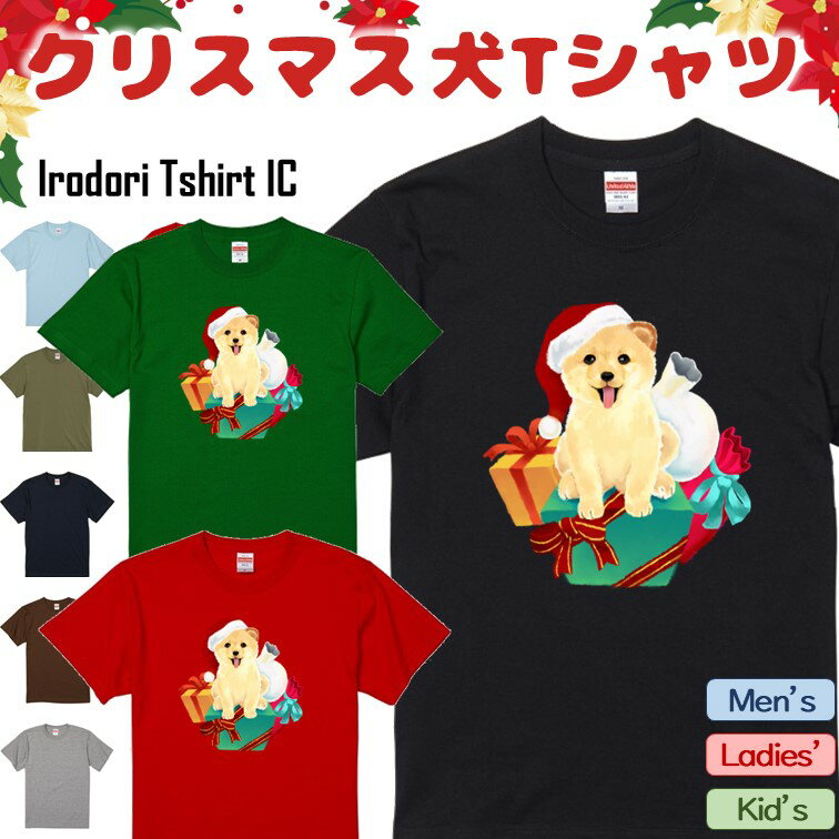 楽天彩りTシャツアイシー楽天市場店【長袖・ドライ有】 クリスマスTシャツ 【 クリスマス犬 】 コスプレ 衣装 仮装 子供 コスチューム サンタ トナカイ クリスマスパーティ ギフト プレゼント かわいい 団体 プレゼント交換 誕生日 記念日 職場 飲み会 出し物 発表会 学生