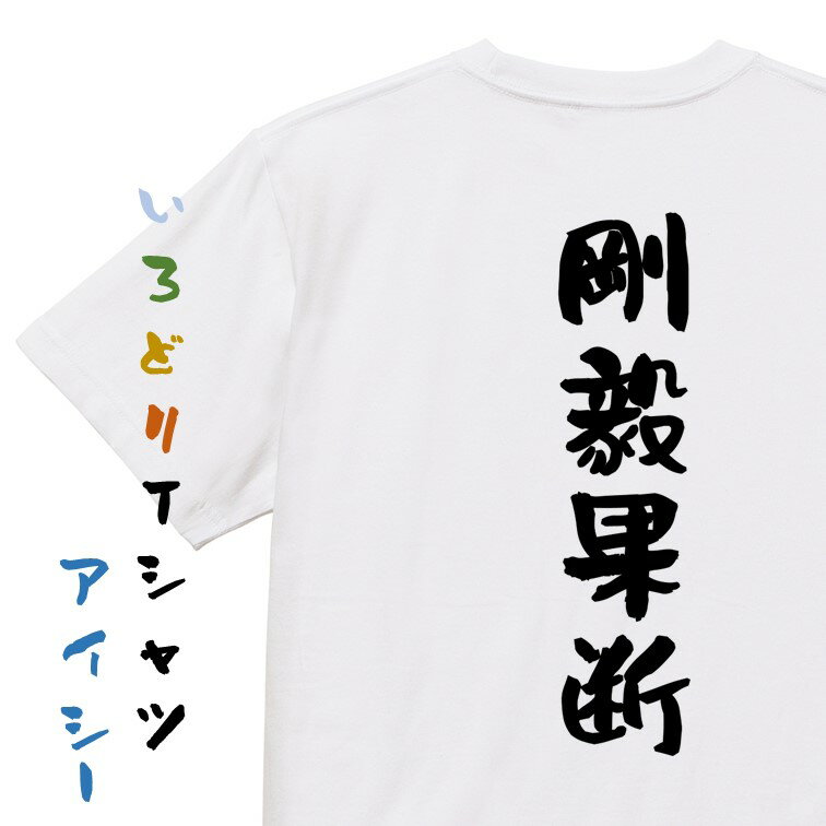【長袖・ドライ有】一言系Tシャツ【剛毅果断】おもしろTシャツ ネタTシャツ 文字Tシャツ ギフト プレゼント 贈り物 メッセージ 名言 団体 ウケ狙い 誕生日 記念日 職場 飲み会 推し活 出し物 発表会 学生